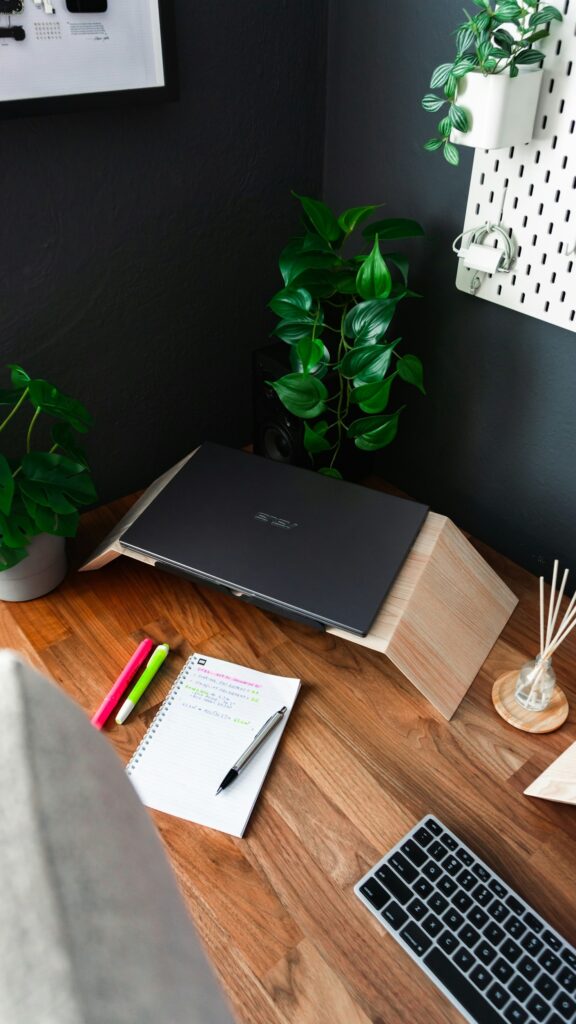 Bookkeeper reviewing financial records at a desk